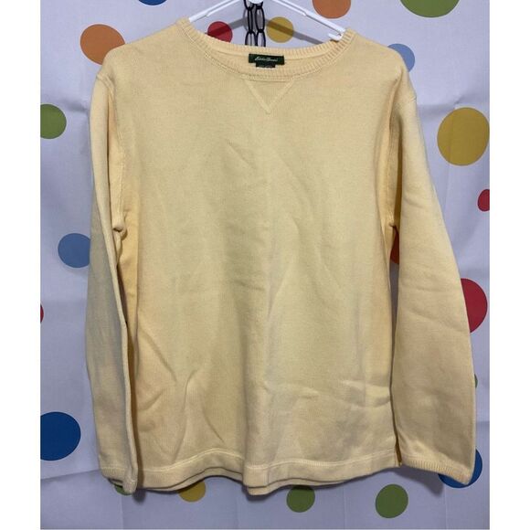 Eddie Bauer 100% Cotton Sweater Crewneck Size Small 🍋🌼 - Picture 9 of 12